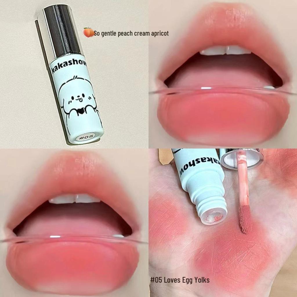 Kakashow Cloud Mousse Lip Glaze - Matte Foggy Autumn/Winter Peach Cream Apricot Whitening Nude Lipstick, Natural Look.