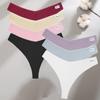 FINETOO 7Pcs Women Cotton Thongs Clothing Comfortable Waffle G-string Panties Female Low-Rise T-Back Underwear Bikini  Lingerie