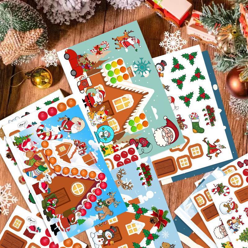 8 Cartoon Festival Christmas Party Collage DIY Guka Hand Account Mobile Phone Case Laptop Scene Decoration