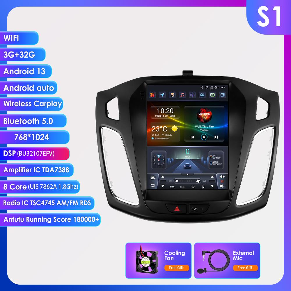 

Hizpo для Tesla Style Carplay Android Автомагнитола для Ford Focus MK3 2012-2018 Мультимедийный Видеоплеер Навигация GPS Автомагнитола Интеллектуальный Экран S1 8Core 3G 32G