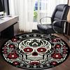 1pc Sugar Skull Day of the Dead Office Round Area Rug, Under Office Chairs Bedroom Living Room Home Decor, Room Deco, Available In Various Sizes
