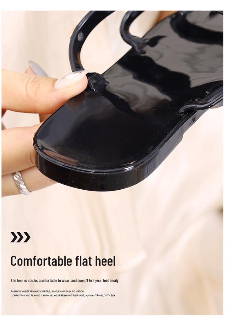 Damen Nieten Flache Rutschfeste Sandalen - Vielseitige Sommer Freizeitschuhe