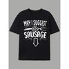 European sizes Recommended Sausage Print Men's Casual T-Shirt, Summer Men's Crew Neck Short Sleeve T-Shirt