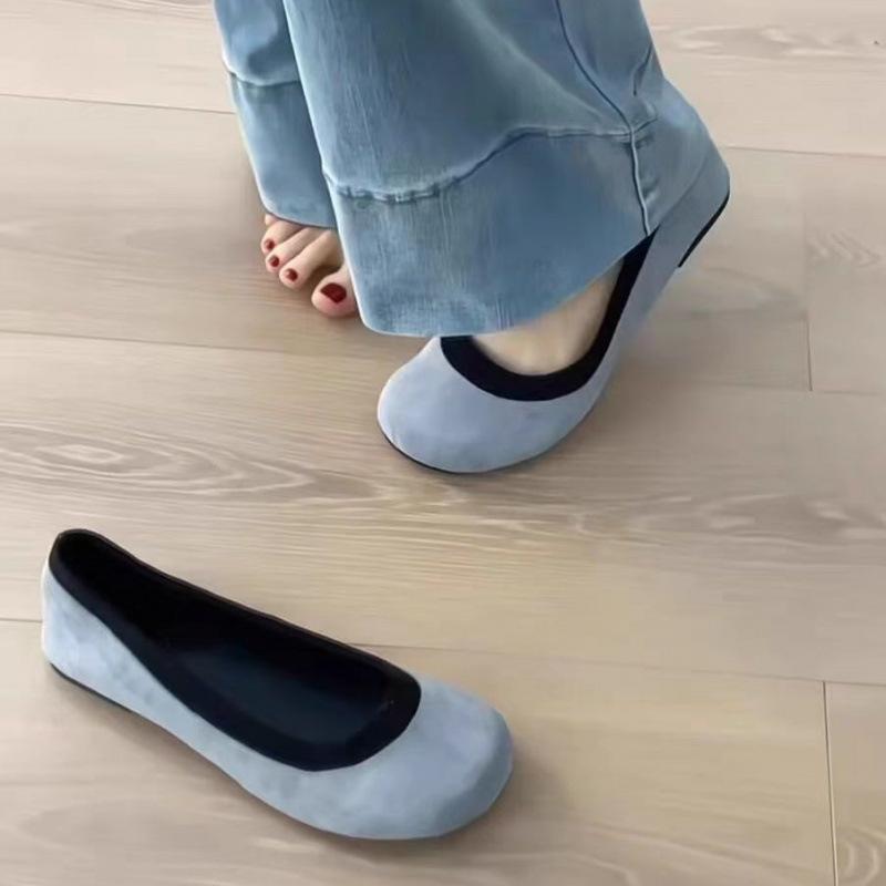 Fashion Spring Ladies Shoes Shallow Women's Flats Fashion Leopard Round Toe Casual Flat Shoes Color Matching Flat Slip On Solid Zapatos