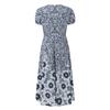 Women's  Fashion Summer New Floral Print V-Neck Short Sleeve Loose  Casual Dress
