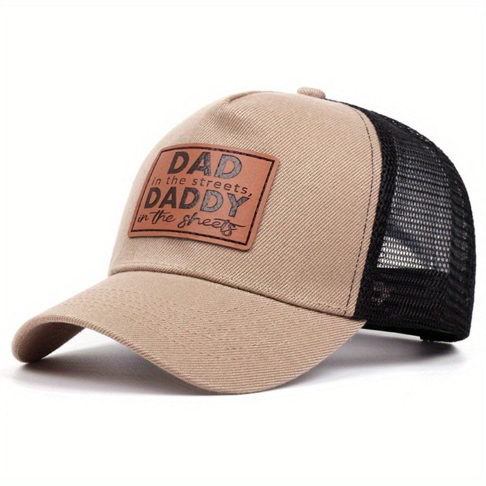 Adjustable Distressed Faded Cap DAD DADDY Leather Label Sunscreen Hats  For Man Women