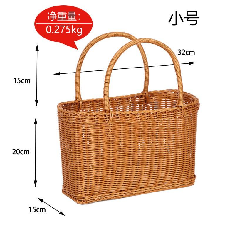 Sturdy Metal Frame Storage Basket Picnic Grocery Snacking Fruit Vegetable Craft Home Organization