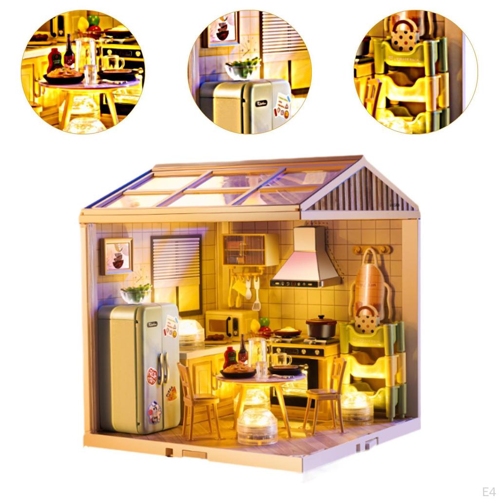 Craft Doll Houses with Furniture Tiny House Diorama for Teens And Kids