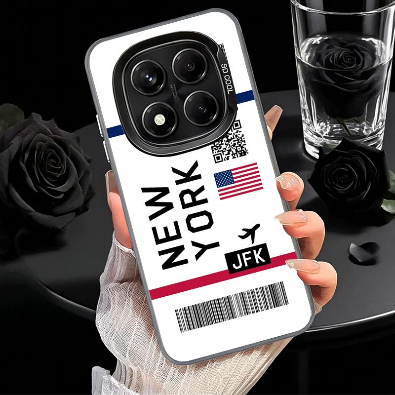 Travel Air Ticket Label Shockproof Phone Case for Xiaomi Redmi Note 15 14 13 12 Pro Plus 11 11S 11T 5G Cover Anti Fall Fundas