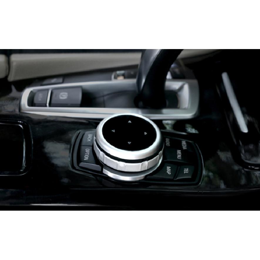 Fit For BMW X5 X6 2014 2015-2018 Silver Aluminum Console Multimedia Knob Cover