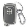 Toyota Compatible TPU Key Case Key Cover Smart Key Protective Cover Compatible Corolla Corolla Prius Mark Land Cruiser 150 Prado Silver Models 86,