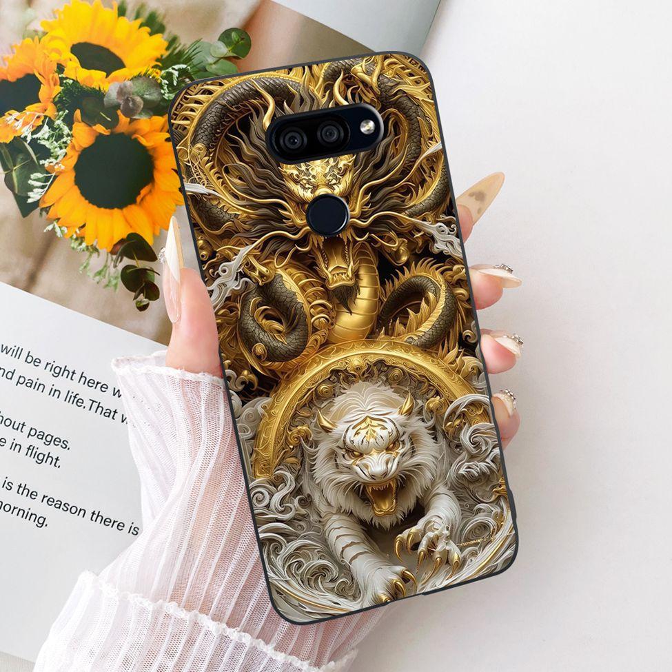 Hülle Für LG K40S 2019 Cover Ästhetisch Niedliche Katze Mode Lustig Bemalt Silikon Handyhülle LMX430HM