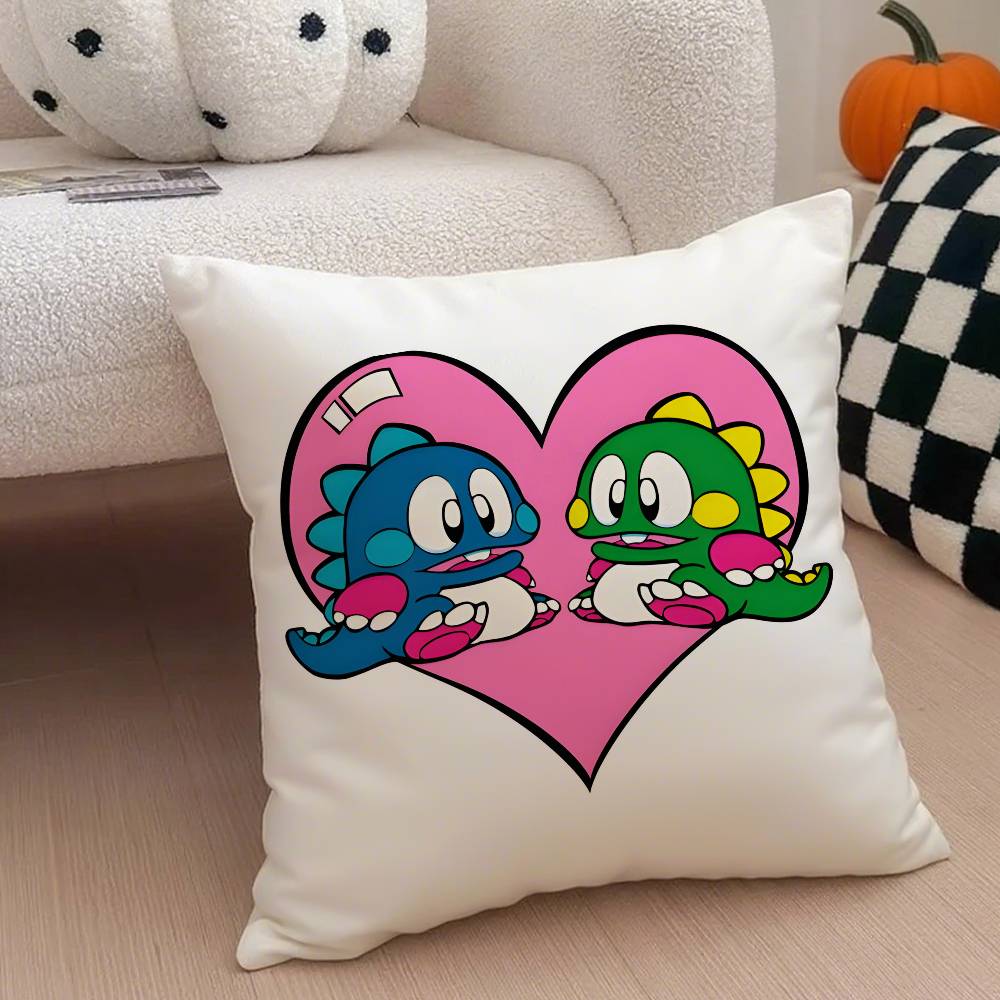 Puzzle Game B-Bubbles Bobble Pillow Case Anti-dustmite Pillowcase Invisible Zipper Silky Short Plush Sofa Cushion Cover