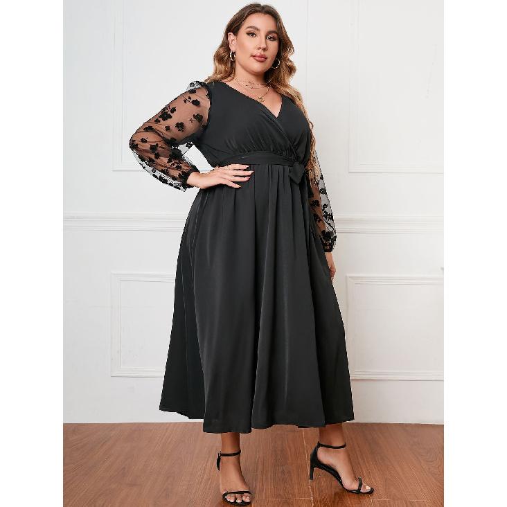 

Модное женское платье с длинным рукавом, свободного кроя, больших размеров 4XL