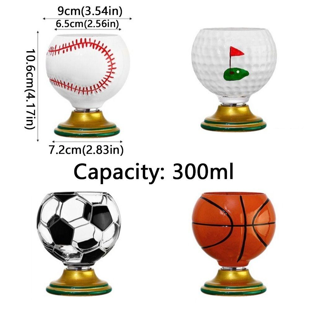 Hand Painted Spinning Sports Ball Whiskey Glass Rotating Base Cocktail Glass Mug  Game-day Party