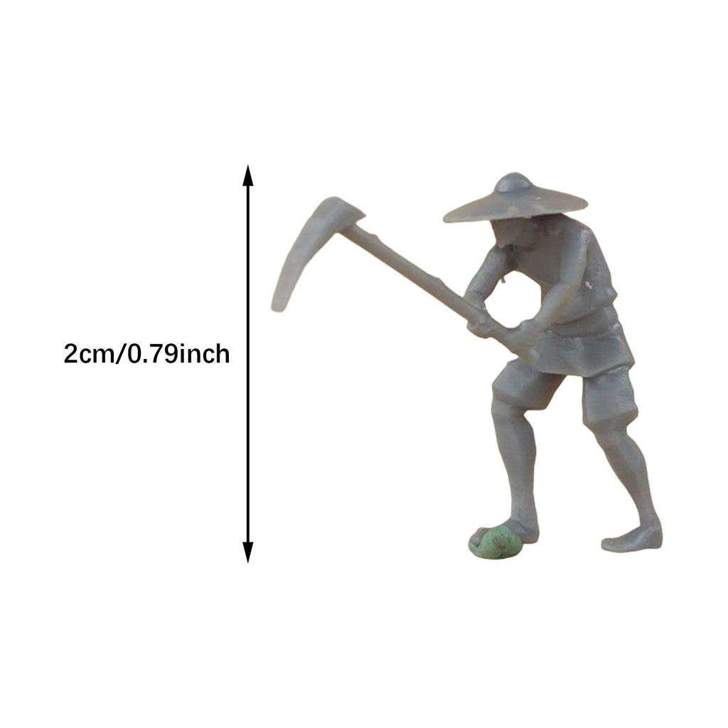 1:87 Scale Farmer Figures Character Model for DIY Scene Train Station Layout Fairy Garden Micro Landscape Desktop Decoration