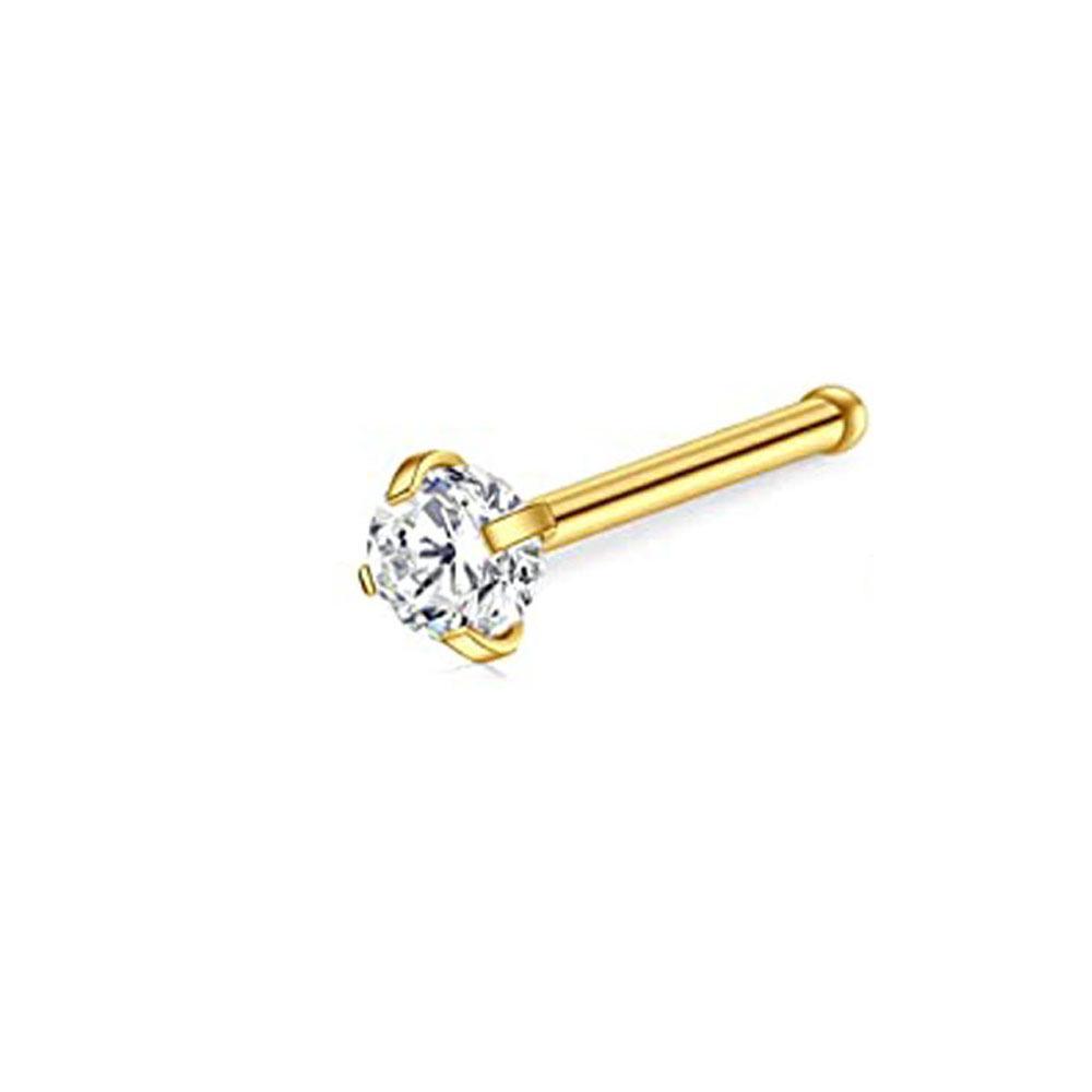 Multi-Color Zircon Stainless Steel S-Bar Nose Studs Jewelry