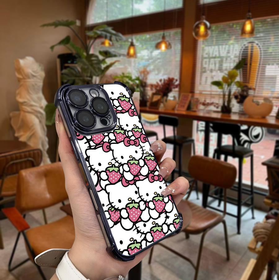 

Electroplated Black Stitch TK Phone Case Compatible with Apple 12 iPhone 16