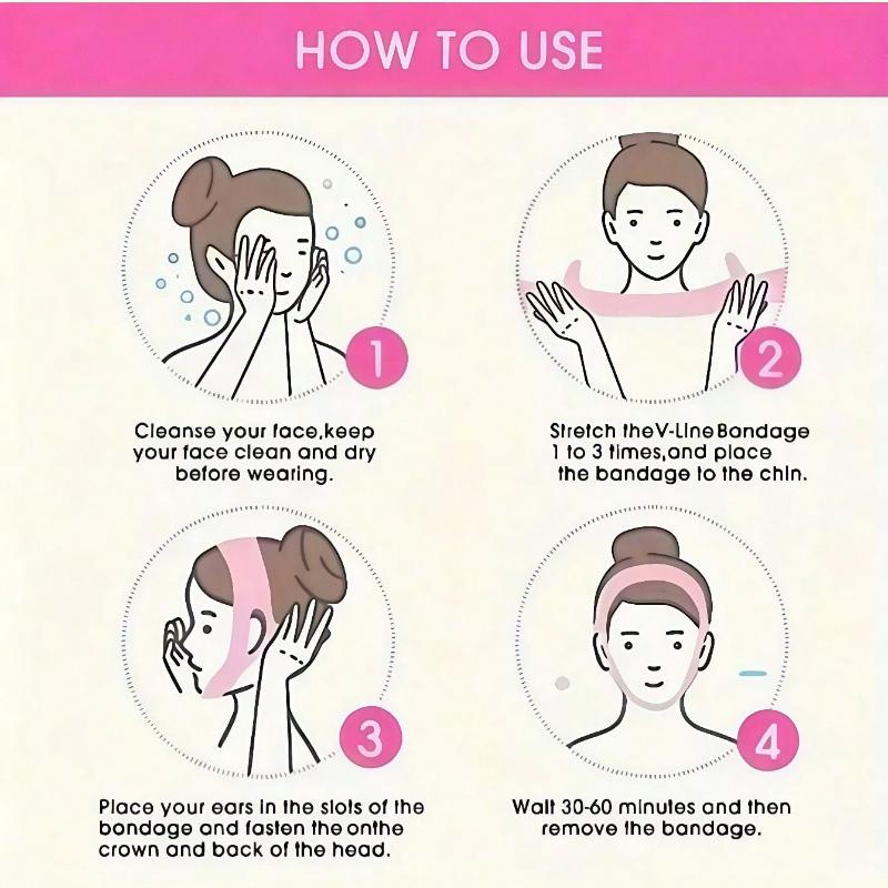 V-Shaped Facial Lifting Chin Strap(Lightweight and Breathable) - Portable Yoga Face Lift Taping Tightening Suitable for Daytime and Nighttime Use