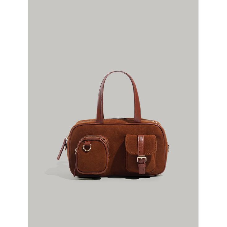 

Korean Style Autumn Winter New Vintage Handbag Age-Reducing Suede Handheld Bag Niche Women s Single Shoulder Crossbody Bag Trendy коричневий