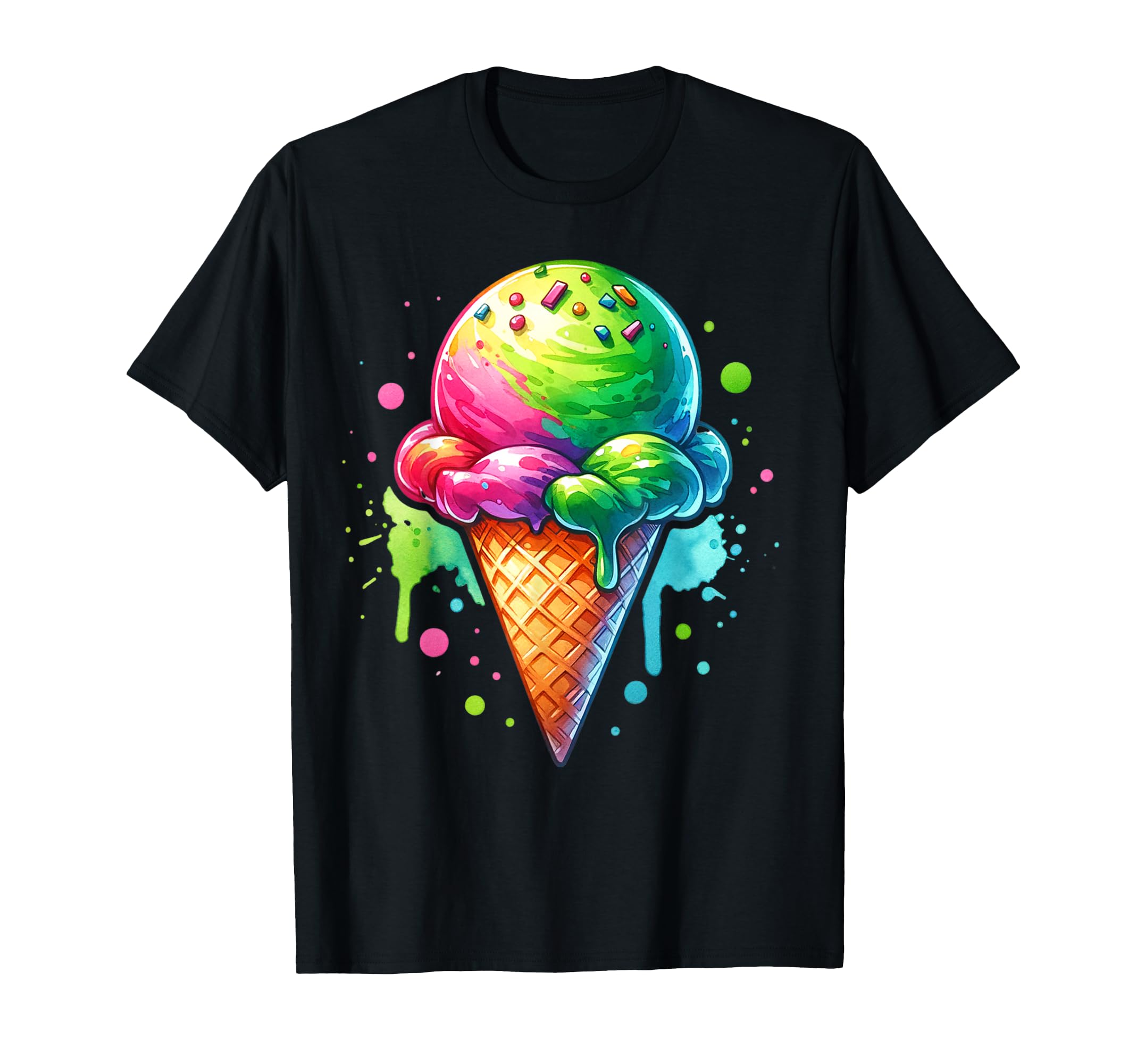 

Ice cream ice costume ladies carnival ice cream waffles kids T-shirt чорний