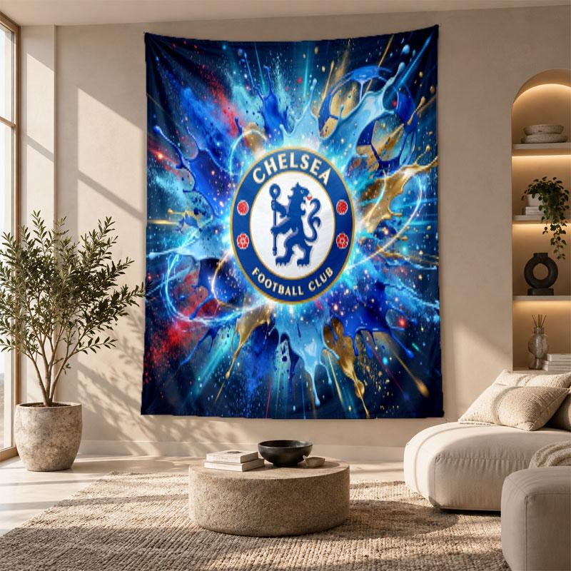 Decorative Tapestry,Chelsea FC Printed Wall Art, Lightweight Wall Hanging For Bedroom Background