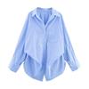 ZA Autumn New Women's Clothing ZR Fashion Wind Export Fashion Stripes Lapel Long Sleeves Shirt 2020458