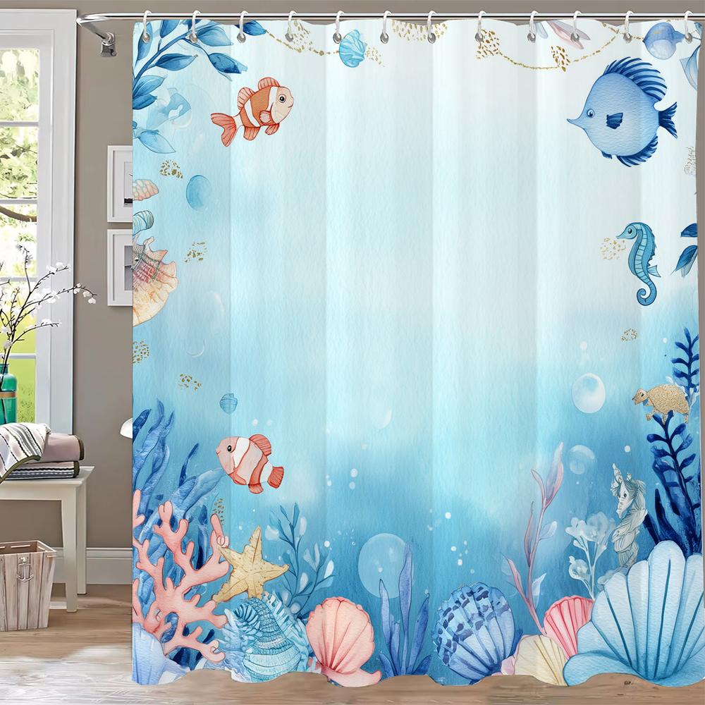 

Simple ocean lighthouse style Printing Shower Curtain, Bathroom Decorative Shower Curtain, Waterproof Shower Curtain with Hooks 90x180cm-35x70in