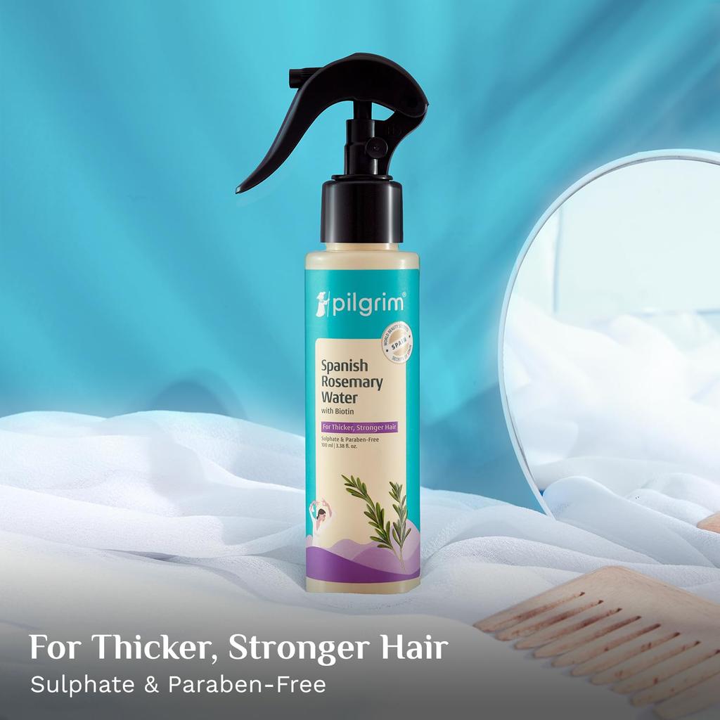 Pilgrim Spanisches Rosmarinwasser Spray Mit Biotin Für Haarkraft Und Volleres Aussehen 100 ml Für Frauen Und Männer Tägliche Anwendung