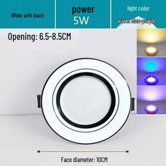 7.5-Inch Recessed Ceiling Downlight with 3-Color Dimming for Living Room