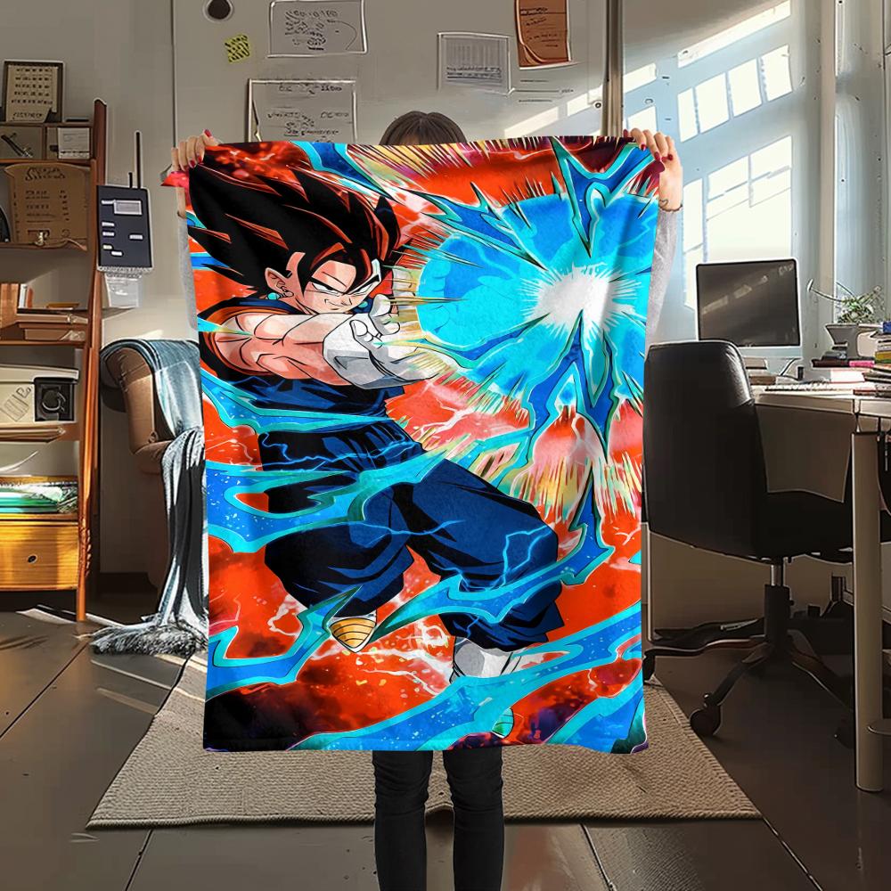 

Фланелевое одеяло с принтом персонажей Dragon Ball, Высококачественное, Удобное для всех сезонов, Декор для дома, Тепло и уют, Идеально для рождественских подарков 80cm x 120cm