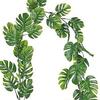 Yousheng Artificial Monstera Leaf Garland UV Resistant Faux Greenery Rattan Indoor Outdoor Home Garden Porch Patio Hanging Tropical Palm Leaves Ivy