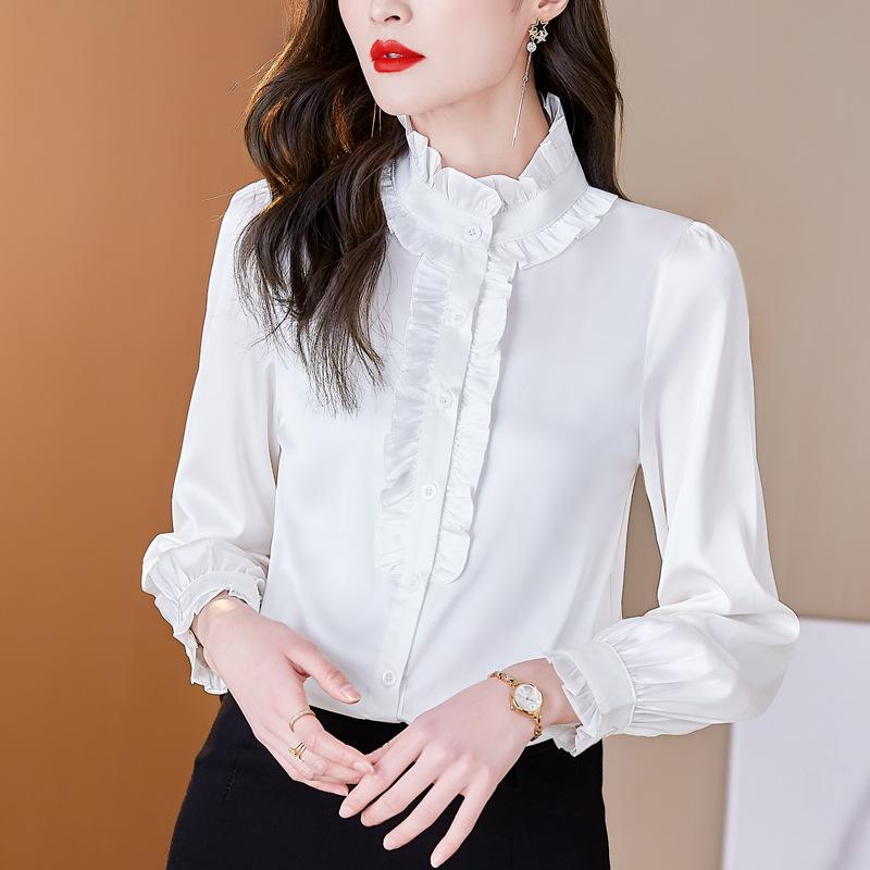 Early Autumn Top Design Sense Mulberry Silk Luxury Shirt Women's Long-sleeved Shirt New Style Shirt
