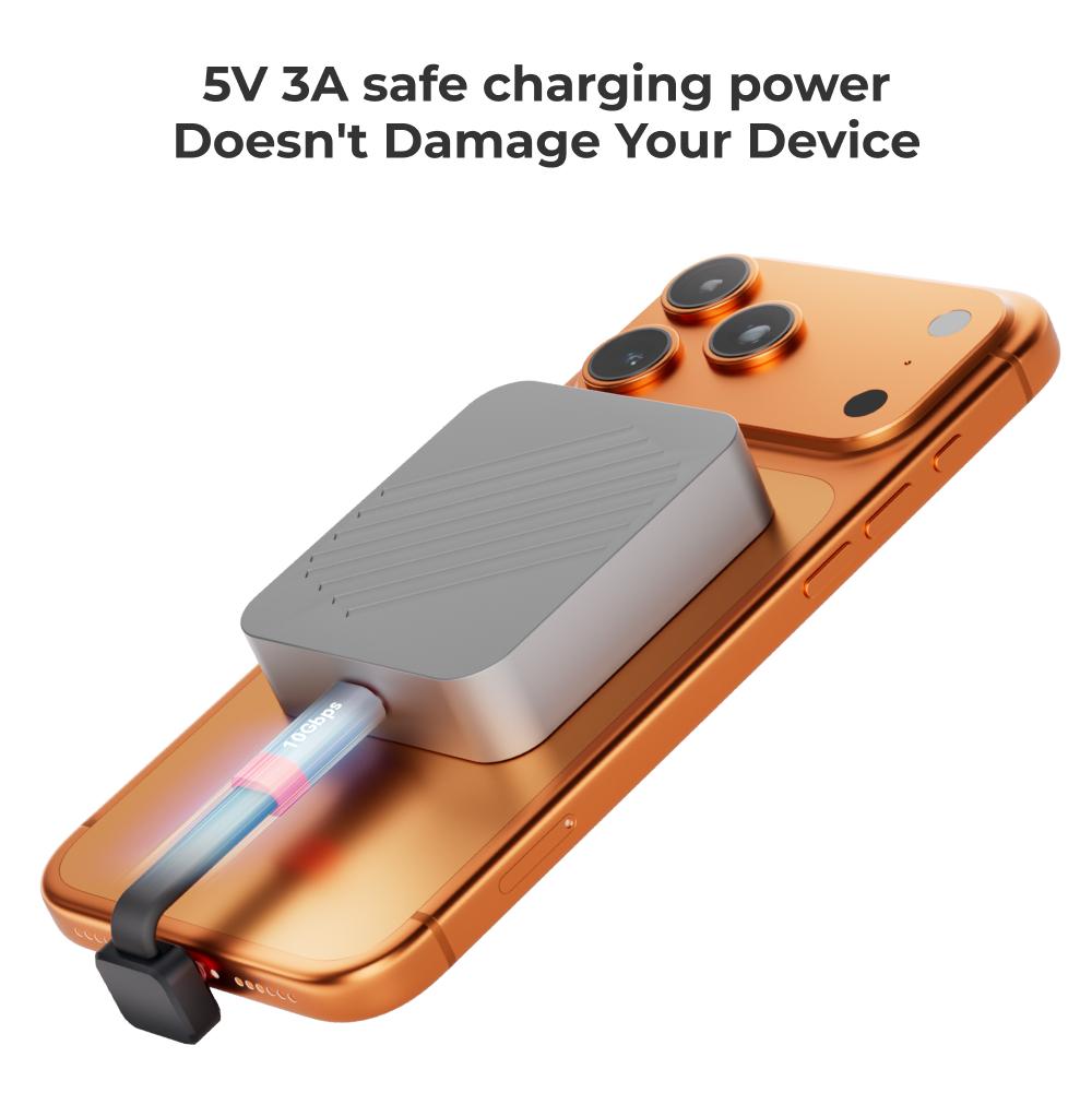 Câble d'extension FPC USB-C 60 mm à 90 degrés Alliage d'aluminium Double Blindage Mâle Femelle 10 Gbps Charge Rapide 3A Pliable Portable