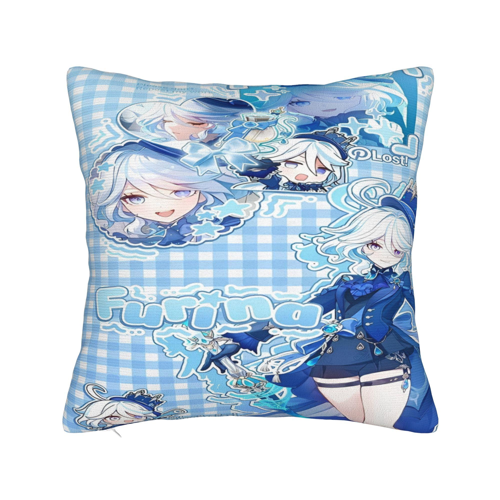 

genshin impact game Pillowcase Accessories Soft Cushion Cover Throw Pillow Cover Home Decorations Zipper Multi-Size 12x12in 30X30cm