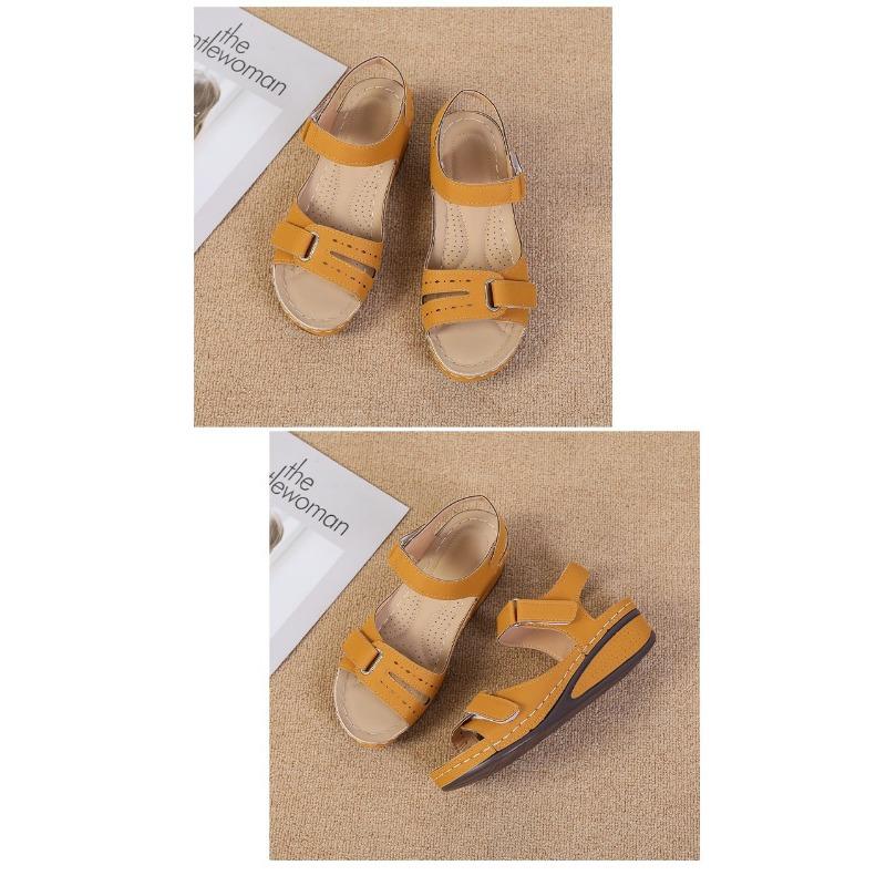 Women's New Fish Mouth Casual Sandals Roman Style Sandals Outerwear Velcro Shoes