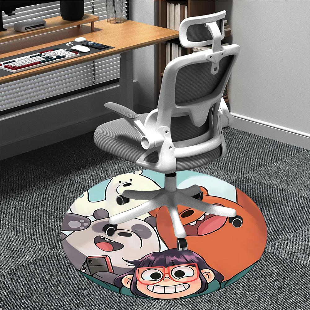 

1pc We Bare Bears Friends Office Round Area Rug, Under Office Chairs Bedroom Living Room Home Decor, Room Decoa1022119 80cm by 80cm