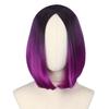 Premium Short Wig With Middle Part For Women Black Blue For Cosplay