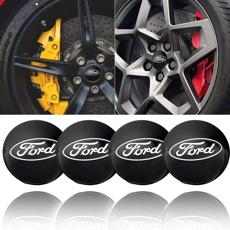Samolepka na auto Ford Nový 2025 Horká 4ks 56mm Černý Středový kryt náboje kola auta Znak Logo Emblem Nálepka Samolepka na kolo Styling Pro Ford Focus