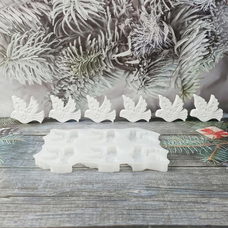 Floral Bird Shape Pendant Silicone Molds For Resin Casting Making Candle Soap Concrete Ornament Wall Hanging Decoration