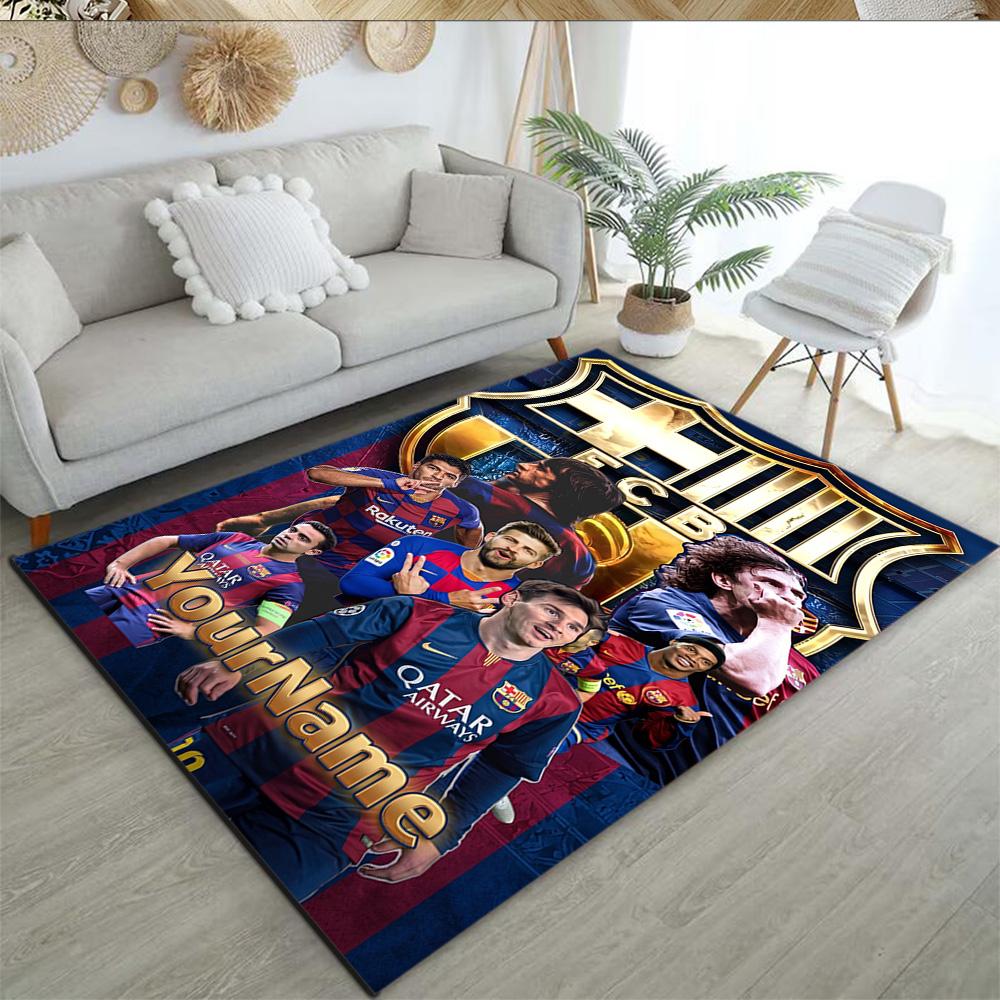 Fc Barcelona Personalized Text Carpet Perfect for Hallway Dormitory Dining Room Game Room Antislip Carpet Decorate Offices Best for Christmas