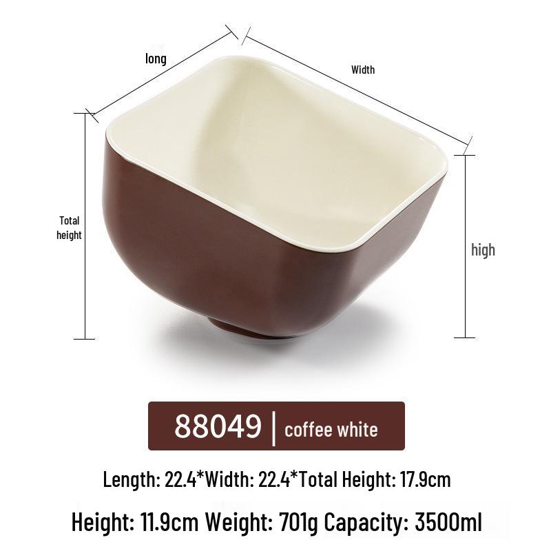 Melamine Rectangular Plate for BBQ & Side Dishes - Imitation Porcelain Tableware