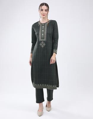 MONTE CARLO Women's Round Neck Full Sleeve Kurti Set