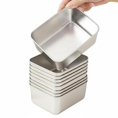 Bofular Stainless Steel Food Storage Containers, Tupperware, Stainless Steel Trays with Transparent Lids, Airtight, for Food Use, Lunch Boxes, Kitchen