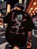 Modisches Herren-Neues Sommer Glückswolken Chinesischer Drachenprint Bequemes Atmungsaktives Rundhals-T-Shirt Outdoor Straßenstil Oberteil