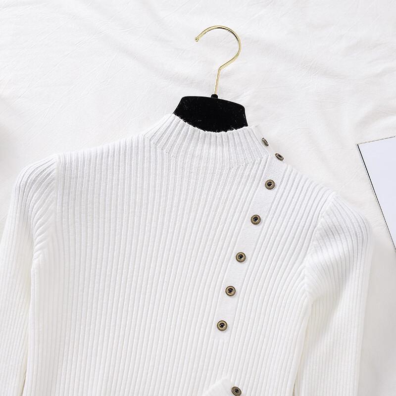 MiiOW Women's Mock Neck Slim-Fit Long Sleeve Knit Top