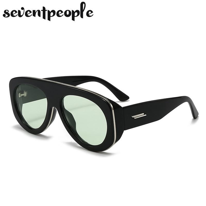 Oversized Y2K Punk Pilot Sunglasses Women Luxury Brand Vintage Shield Oval Sunglass Fashion Outdoor Toad Mirror For Ladies