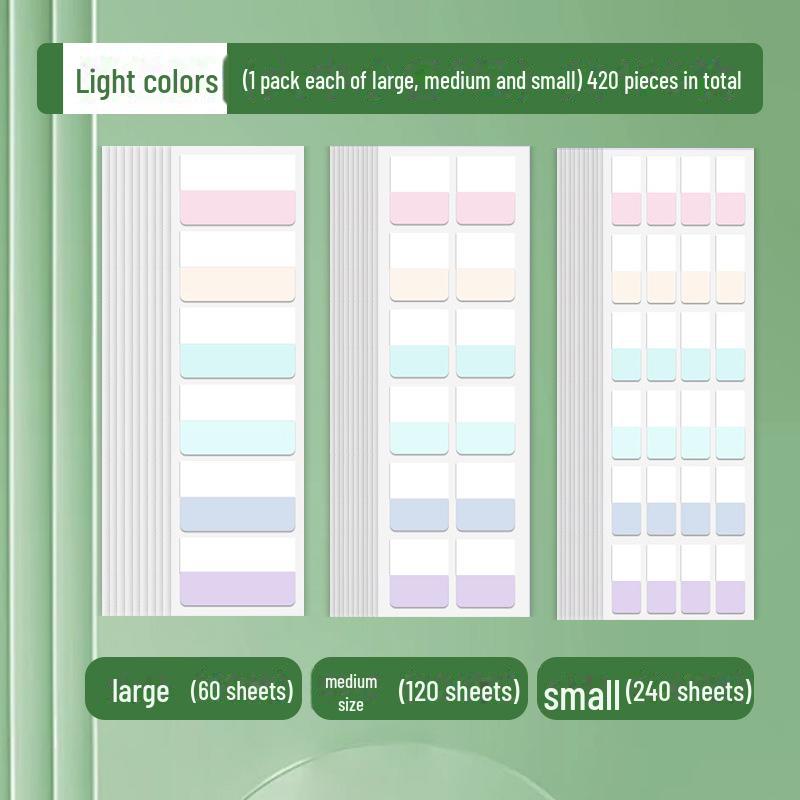 Custom Morandi Index Label Sticky Notes – Fluorescent Bookmarks for Students