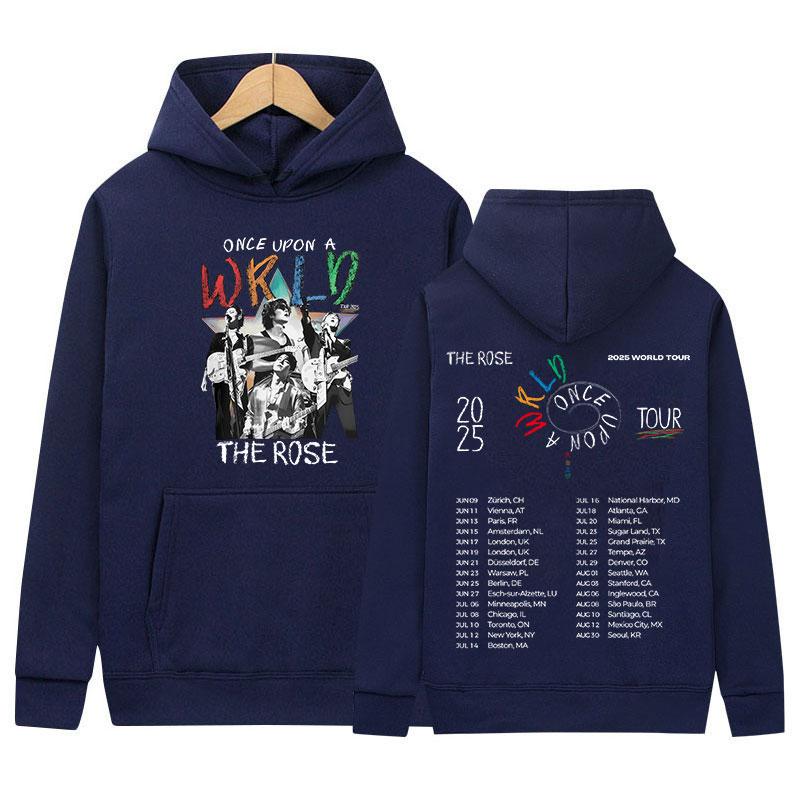 Singer The Rose Once Upon AWRLD World Tour Album Hoody Men's Clothing Retro Oversized Long Sleeve Fleece Hoodies Streetwear