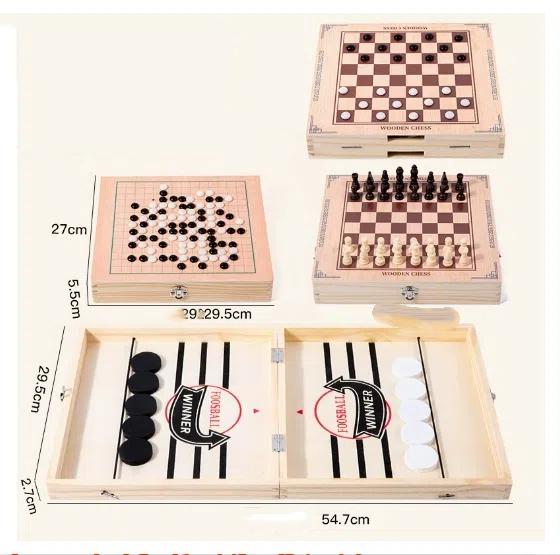 Wooden Pop Up Bouncing Chess Game Family Interactive Tabletop Hockey Parent Child Fun Board Game Kids Indoor Activity